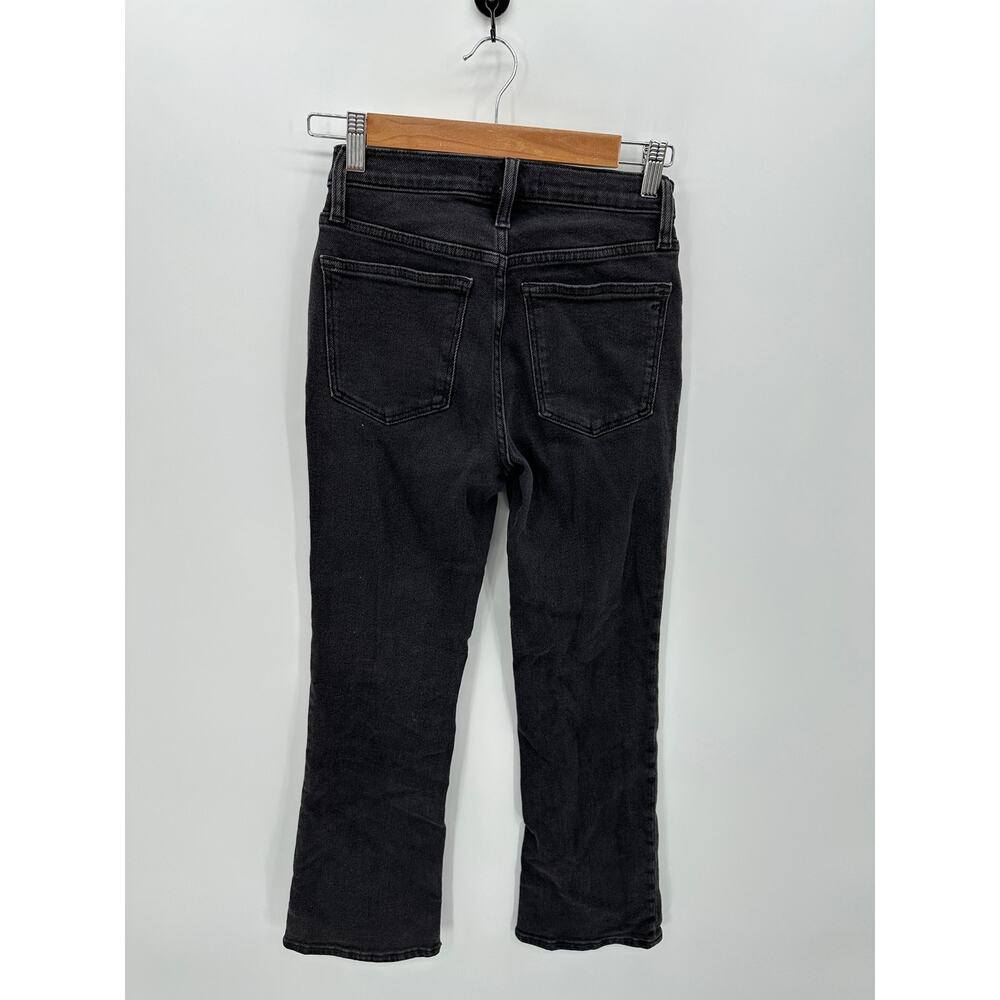 Madewell Mid-Rise Kick Out Jeans Women 25 Black Wash‎ Cotton Cropped - Picture 2 of 10
